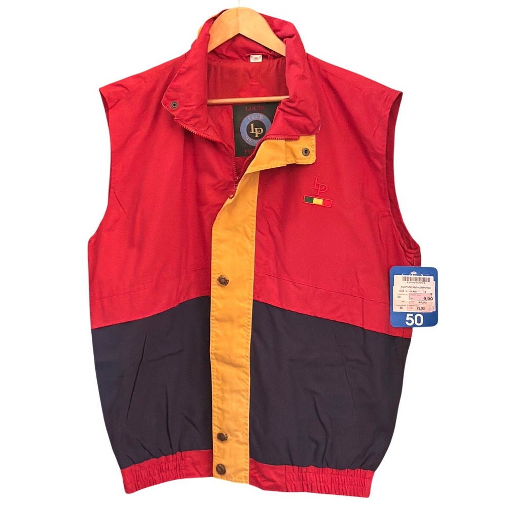 Vintage 90s Louis Philippe Euro Vest Colorblock Nautical Sporty Retro Corpcore